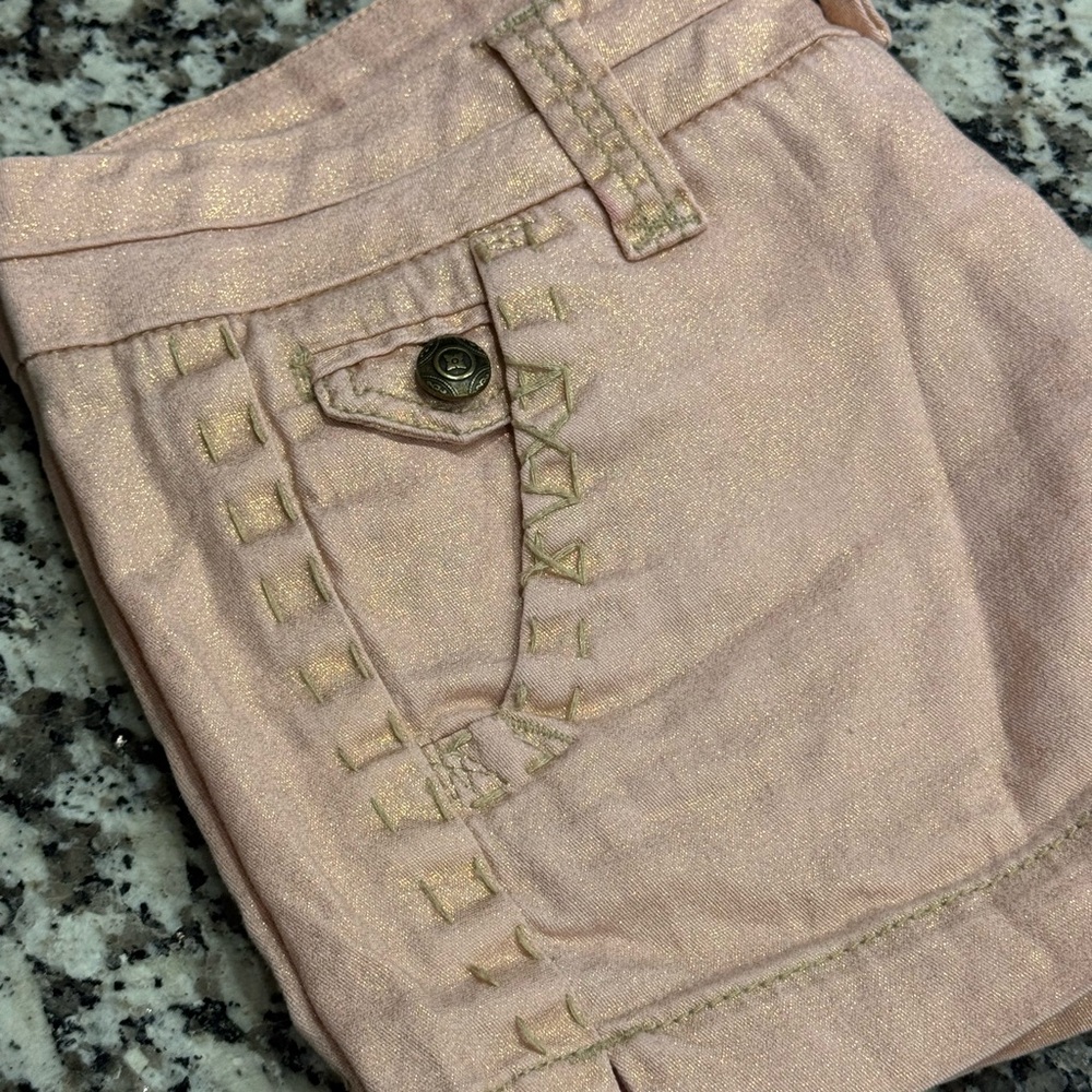 BKE Pink and Gold Shimmer Shorts - Size 28